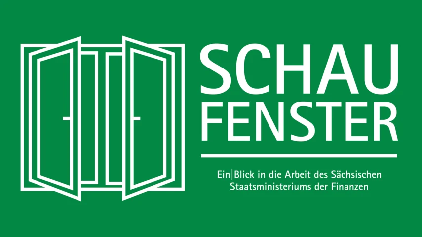 stilisierte Fenster mit Textergänzung Schaufenster des SMF